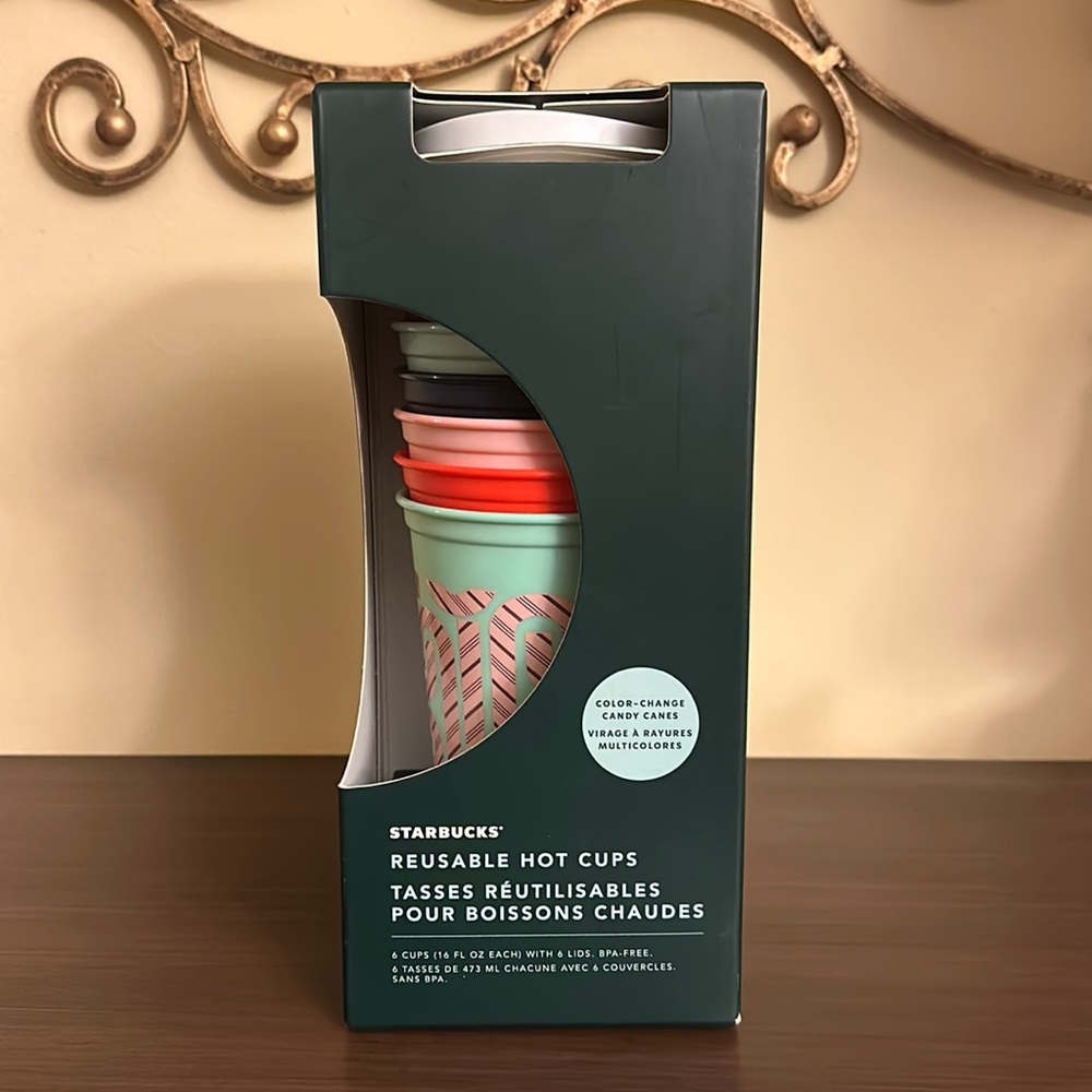 Starbucks 2020 Color Change Candy Cane Reusable Hot Cups NWT